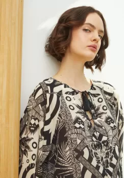 Medicine bluza din bumbac femei, culoarea negru, modelator imagine