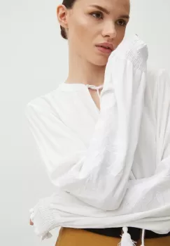 Medicine bluza femei, culoarea alb, in modele florale imagine