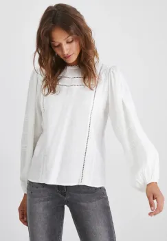 Medicine bluza femei, culoarea alb, in modele florale imagine