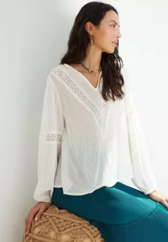 Medicine bluza femei, culoarea alb, neted imagine