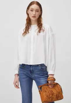 Medicine bluza femei, culoarea alb, neted imagine