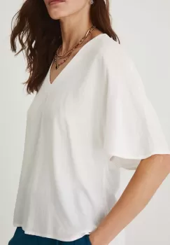 Medicine bluza femei, culoarea alb, neted imagine