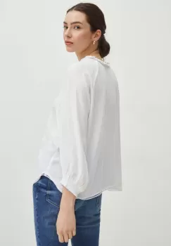 Medicine bluza femei, culoarea alb, neted imagine