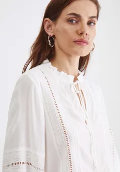 Medicine bluza femei, culoarea alb, neted imagine