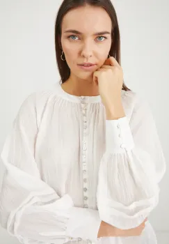 Medicine bluza femei, culoarea alb, neted imagine