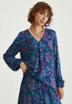 Medicine bluza femei, culoarea albastru marin, modelator imagine