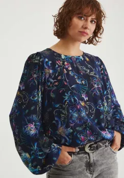 Medicine bluza femei, culoarea albastru marin, modelator imagine