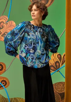 Medicine bluza femei, culoarea albastru marin, modelator imagine