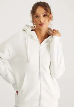 Medicine bluza femei, culoarea bej, cu gluga, neted imagine