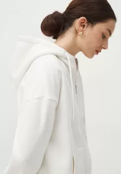 Medicine bluza femei, culoarea bej, cu gluga, neted imagine