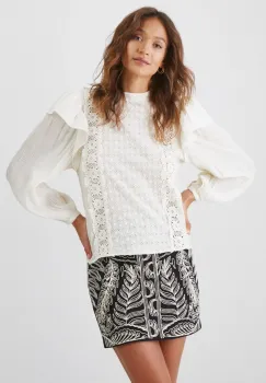 Medicine bluza femei, culoarea bej, cu imprimeu imagine