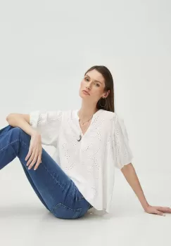 Medicine bluza femei, culoarea bej, cu imprimeu imagine