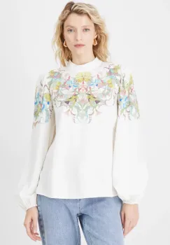 Medicine bluza femei, culoarea bej, cu imprimeu imagine