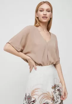 Medicine bluza femei, culoarea bej, neted imagine