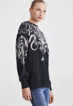 Medicine bluza femei, culoarea gri, cu imprimeu imagine