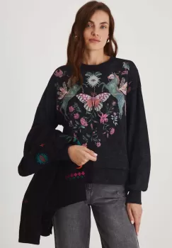 Medicine bluza femei, culoarea gri, cu imprimeu imagine