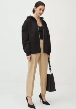 Medicine bluza femei, culoarea negru, cu gluga, neted imagine