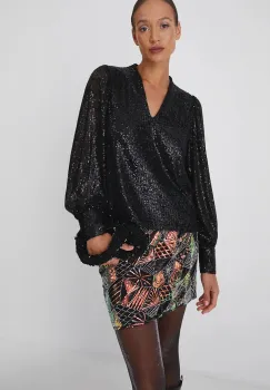 Medicine bluza femei, culoarea negru, cu imprimeu imagine