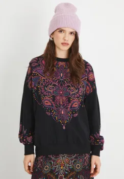 Medicine bluza femei, culoarea negru, cu imprimeu imagine