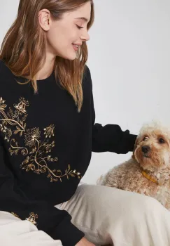 Medicine bluza femei, culoarea negru, cu imprimeu imagine