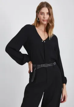 Medicine bluza femei, culoarea negru, neted imagine
