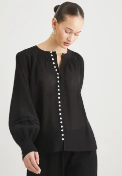 Medicine bluza femei, culoarea negru, neted imagine