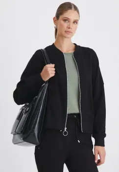 Medicine bluza femei, culoarea negru, neted imagine