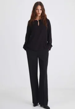 Medicine bluza femei, culoarea negru, neted imagine