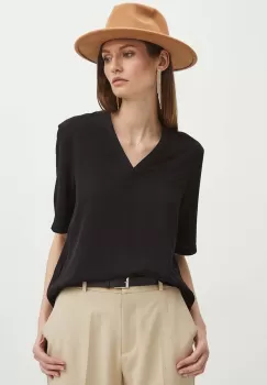 Medicine bluza femei, culoarea negru, neted imagine