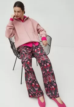 Medicine bluza femei, culoarea roz, cu gluga, neted imagine