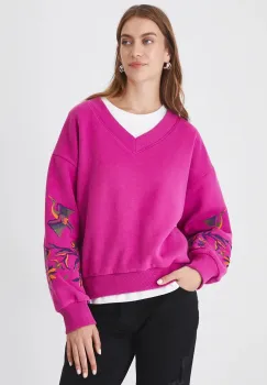 Medicine bluza femei, culoarea roz, cu imprimeu imagine