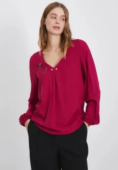 Medicine bluza femei, culoarea roz, neted imagine