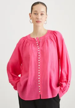 Medicine bluza femei, culoarea roz, neted imagine