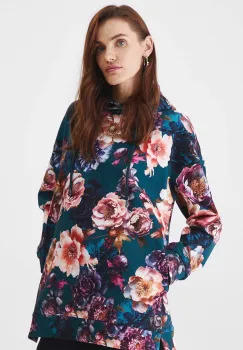 Medicine bluza femei, culoarea turcoaz, cu gluga, modelator imagine