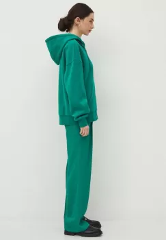 Medicine bluza femei, culoarea verde, cu gluga, neted imagine