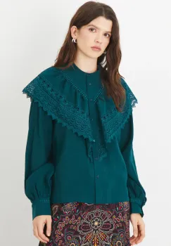 Medicine bluza femei, culoarea verde, cu imprimeu imagine