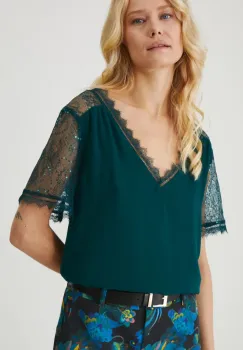 Medicine bluza femei, culoarea verde, cu imprimeu imagine