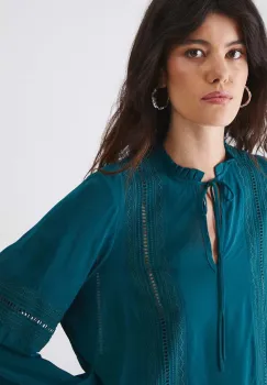 Medicine bluza femei, culoarea verde, neted imagine