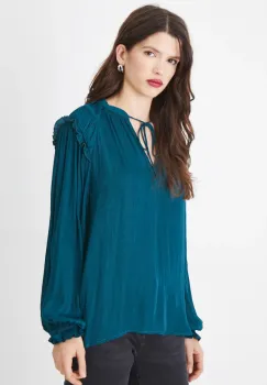 Medicine bluza femei, culoarea verde, neted imagine