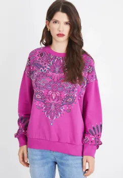 Medicine bluza femei, culoarea violet, cu imprimeu imagine