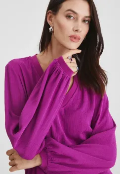 Medicine bluza femei, culoarea violet, neted imagine