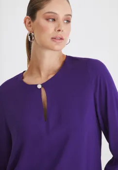 Medicine bluza femei, culoarea violet, neted imagine