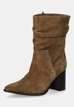 Medicine botine culoarea maro, cu toc drept imagine