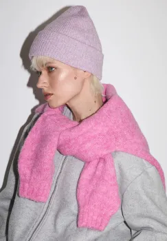 Medicine caciula din amestec de lana culoarea roz imagine