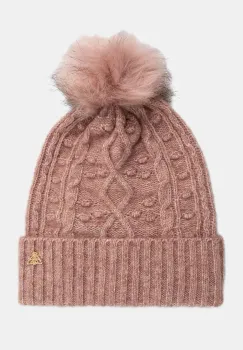 Medicine caciula din amestec de lana culoarea roz, din tricot gros imagine