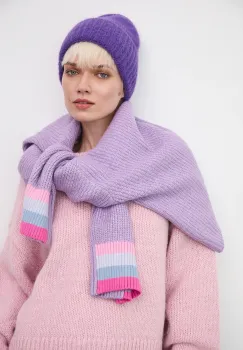 Medicine caciula din amestec de lana culoarea violet imagine