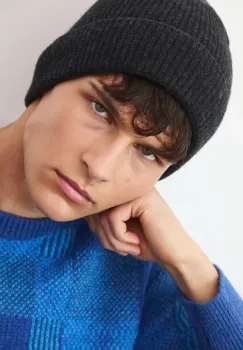 Medicine caciula din lana merino culoarea gri imagine