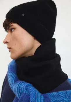 Medicine caciula din lana merino culoarea negru imagine