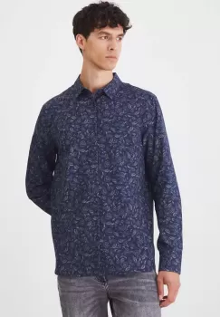 Medicine camasa barbati, culoarea albastru marin, cu guler clasic, slim imagine