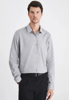 Medicine camasa barbati, culoarea gri, regular imagine